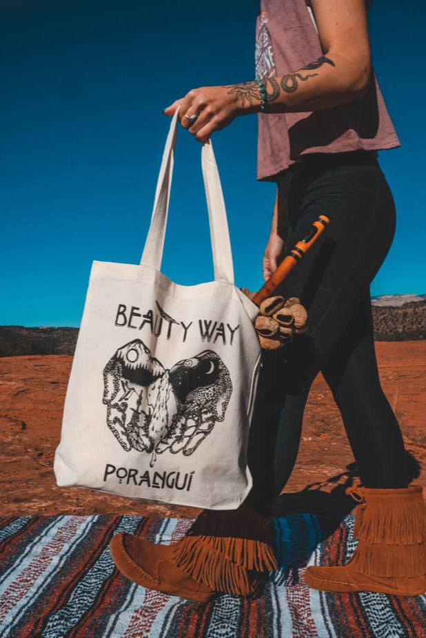 BEAUTY WAY CANVAS TOTE BAG