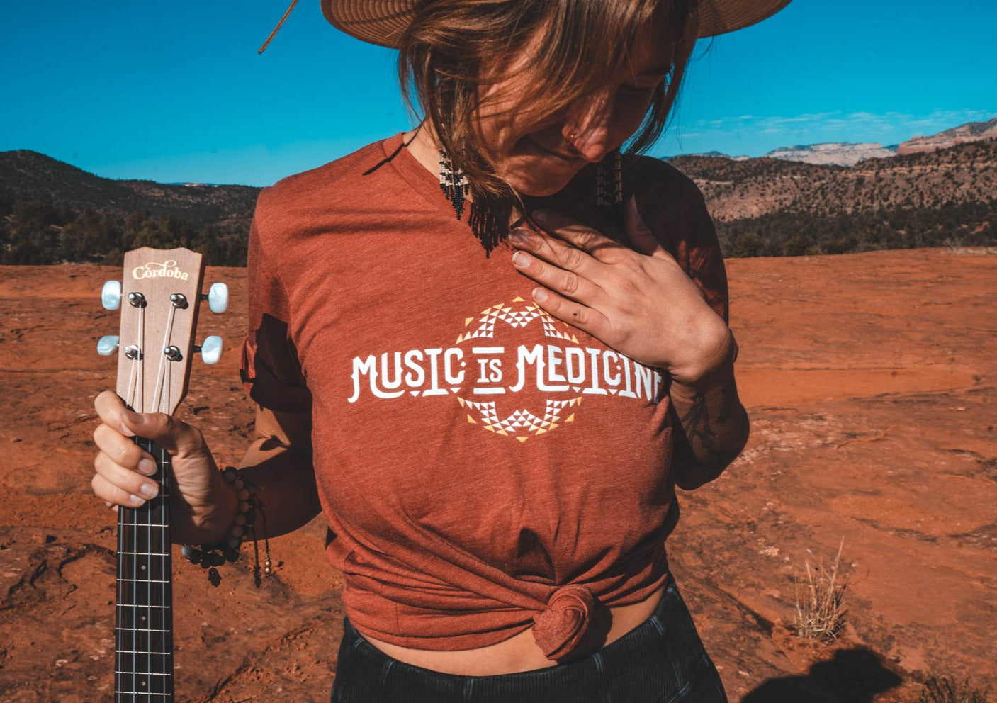 MUSIC IS MEDICINE UNISEX TRI-BLEND V-NECK TEE
