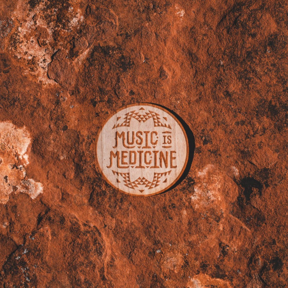 MUSIC IS MEDICINE WOOD STICKER