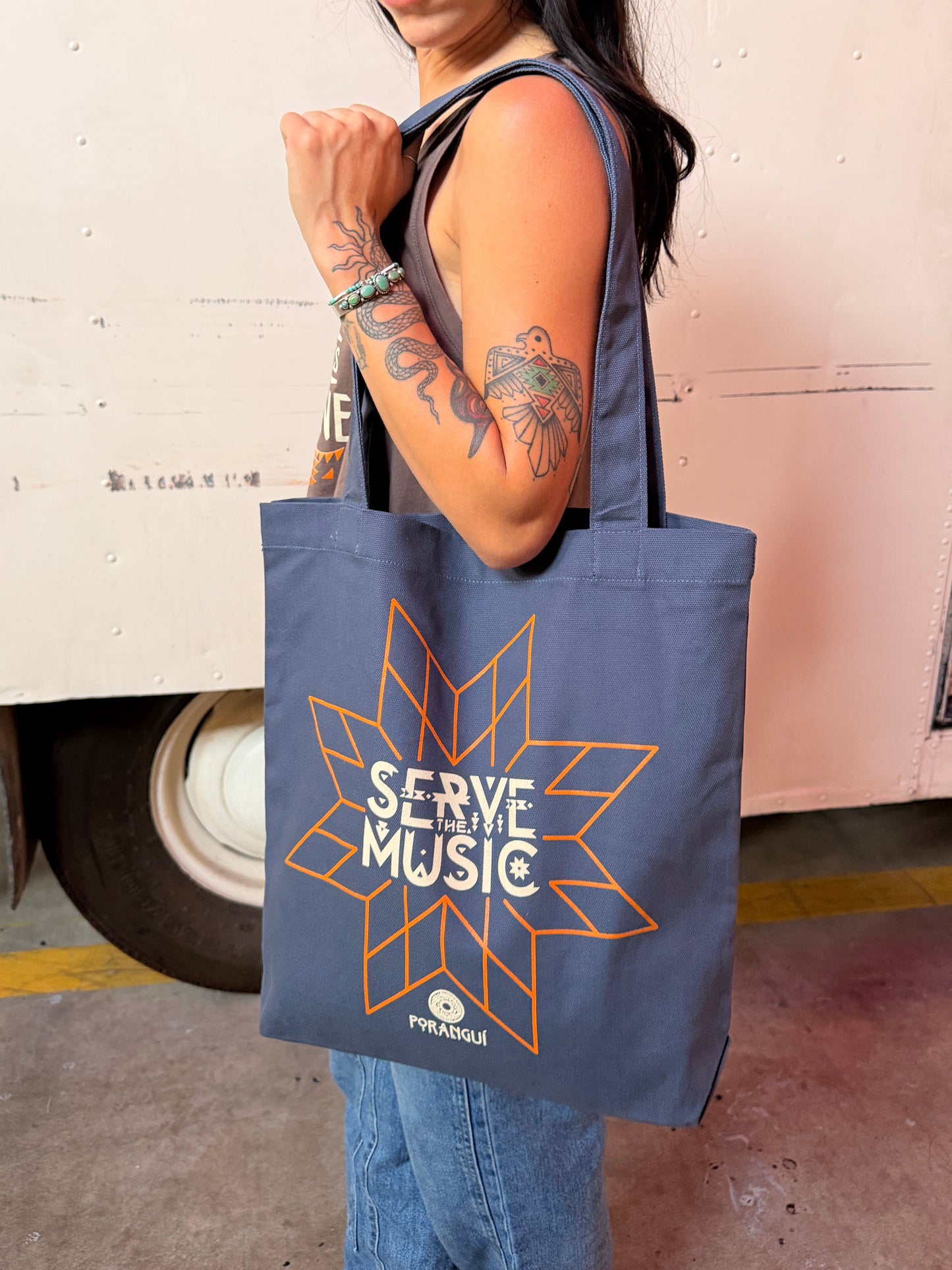 SERVE THE MUSIC CANVAS TOTE BAG