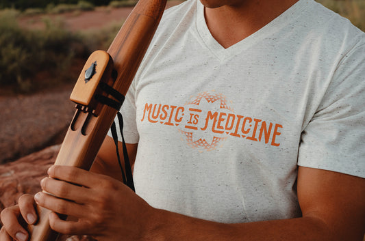MUSIC IS MEDICINE UNISEX TRI-BLEND V-NECK TEE - 3 Colors