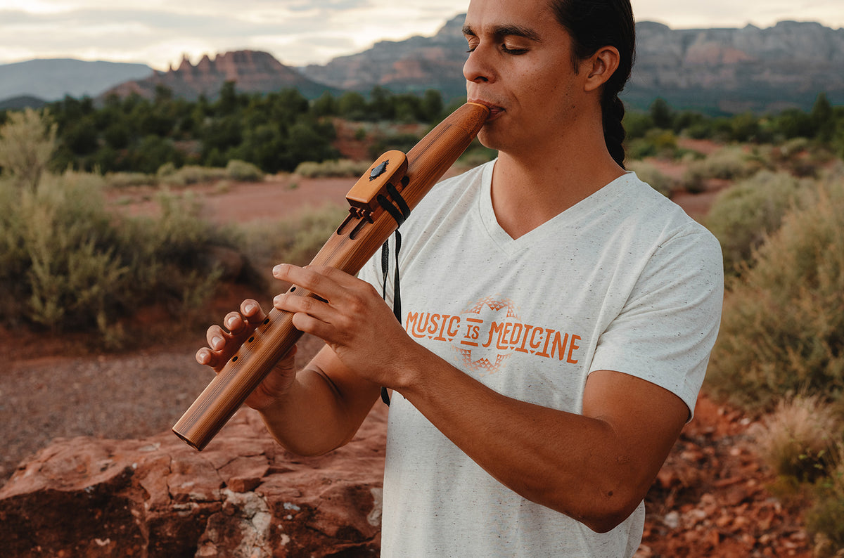 MUSIC IS MEDICINE UNISEX TRI-BLEND V-NECK TEE - 3 Colors