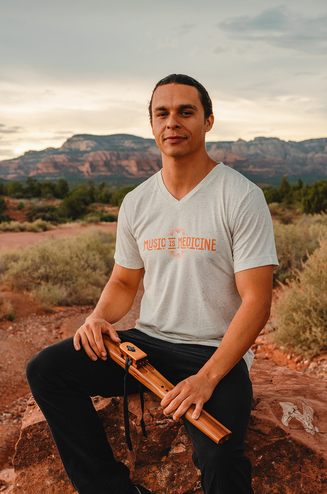 MUSIC IS MEDICINE UNISEX TRI-BLEND V-NECK TEE - 3 Colors