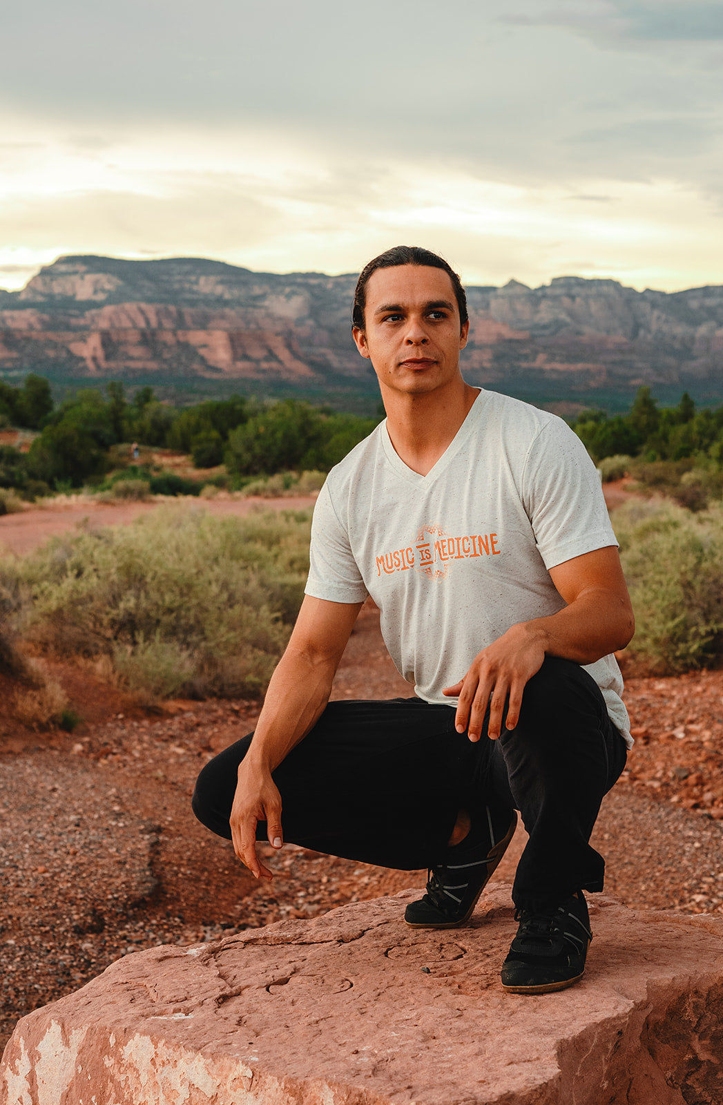MUSIC IS MEDICINE UNISEX TRI-BLEND V-NECK TEE - 3 Colors