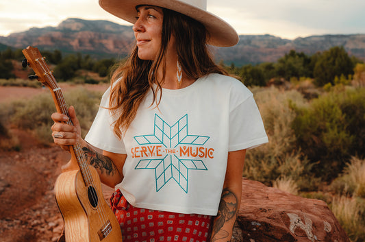 SERVE THE MUSIC CROP TEE - 2 Colors