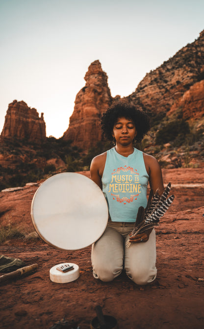 MUSIC IS MEDICINE CROP TANK TOP