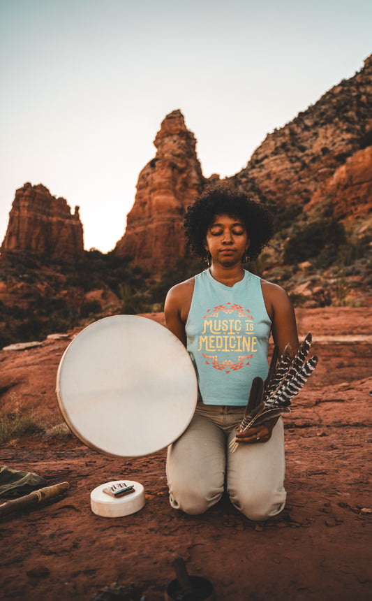 MUSIC IS MEDICINE CROP TANK TOP