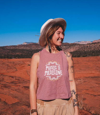 MUSIC IS MEDICINE CROP TANK TOP - 2 Colors